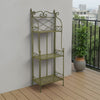 Monty Plant Stand, 3 Tier Shelves Classic Scrolled Green Metal 44 Inch
