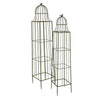 Meryl Plant Trellis Set of 2 Garden Tall Cage Design Green Metal