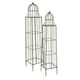 Meryl Plant Trellis Set of 2 Garden Tall Cage Design Green Metal