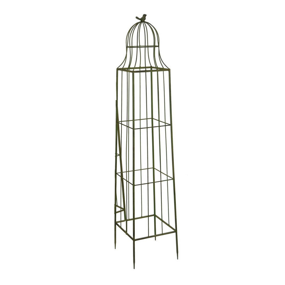 Meryl Plant Trellis Set of 2 Garden Tall Cage Design Green Metal