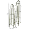 Meryl Plant Trellis Set of 2 Garden Tall Cage Design Green Metal