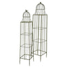 Meryl Plant Trellis Set of 2, Garden Tall Cage Design, Green Metal