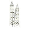 Kanye Garden Trellis Set of 2 Leaf Details Vertical Plant Green Metal