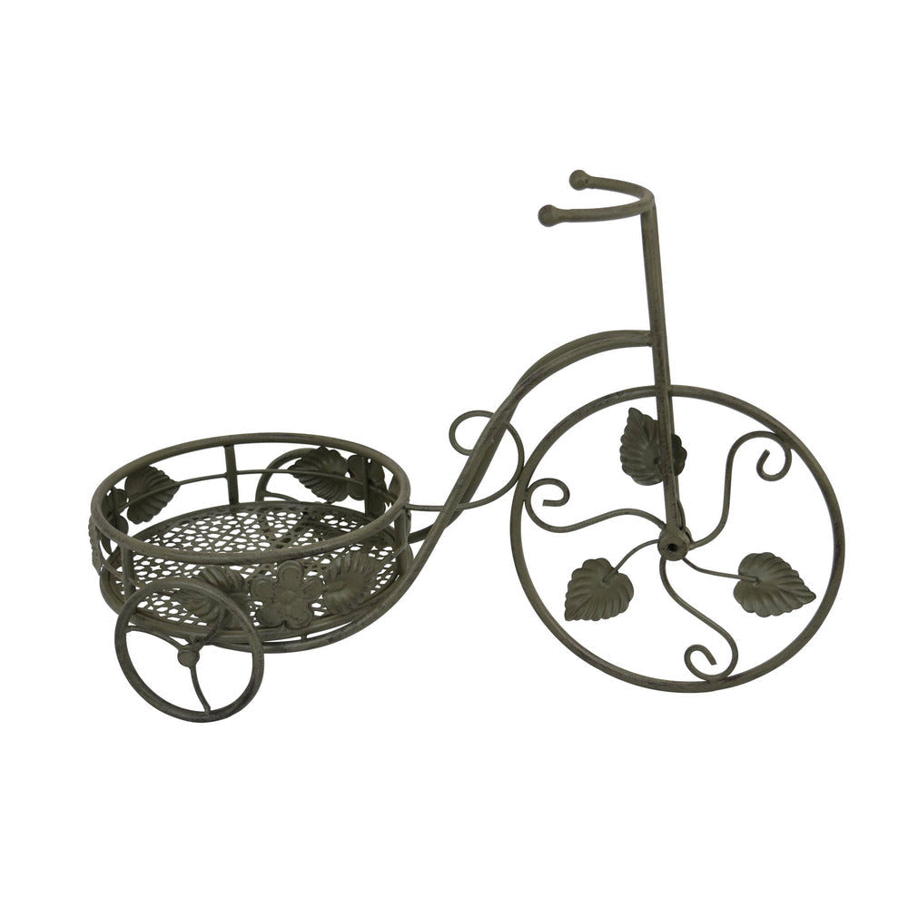 Covey Accent Plant Stand Tricycle | 2 Round Pots | Green Metal 21’’ BM330120