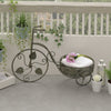 Covey Accent Plant Stand Tricycle | 2 Round Pots | Green Metal 21"