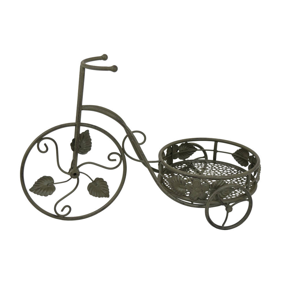 Covey Accent Plant Stand Tricycle | 2 Round Pots | Green Metal 21"