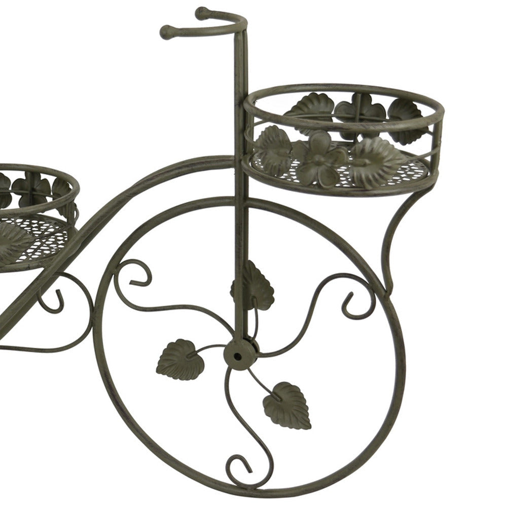 Covey Accent Plant Stand Tricycle | Round Pots | Green Metal 30’’ BM330122