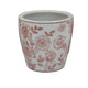 Kerry Accent Planter Pot Set of 4, Pink Floral Pattern, White Ceramic