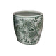 Kerry Accent Planter Pot Set of 4 Green Floral Pattern White Ceramic