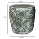 Kerry Accent Planter Pot Set of 4 Green Floral Pattern White Ceramic