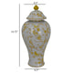 Chris Lidded Accent Jar Yellow Bird and Floral White Ceramic 20 Inch