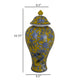 Chris Decorative Jar Yellow Bird and Floral Blue Ceramic 20 Inch