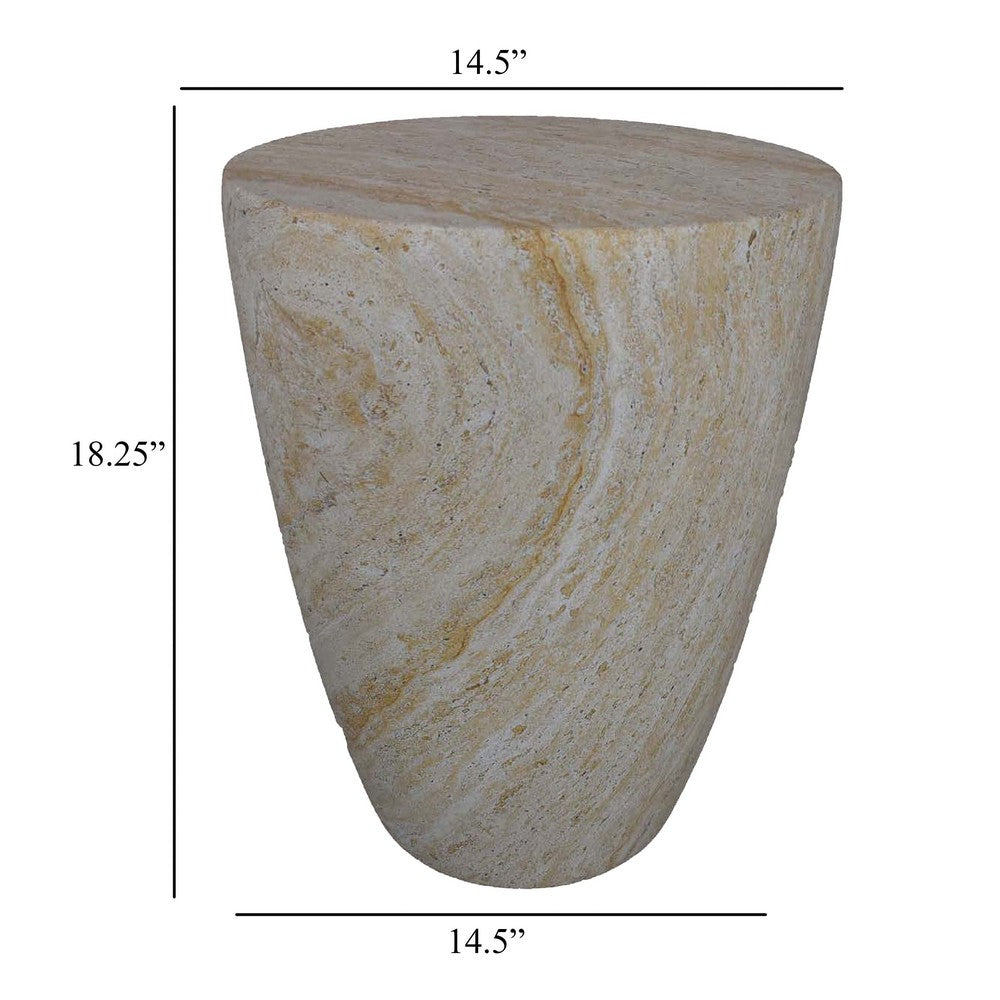Archi Plant Stand Table, Tapered Marbled White Resin Base 18 Inch