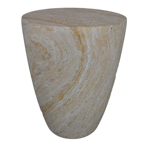 Archi Plant Stand Table, Tapered Marbled White Resin Base 18 Inch