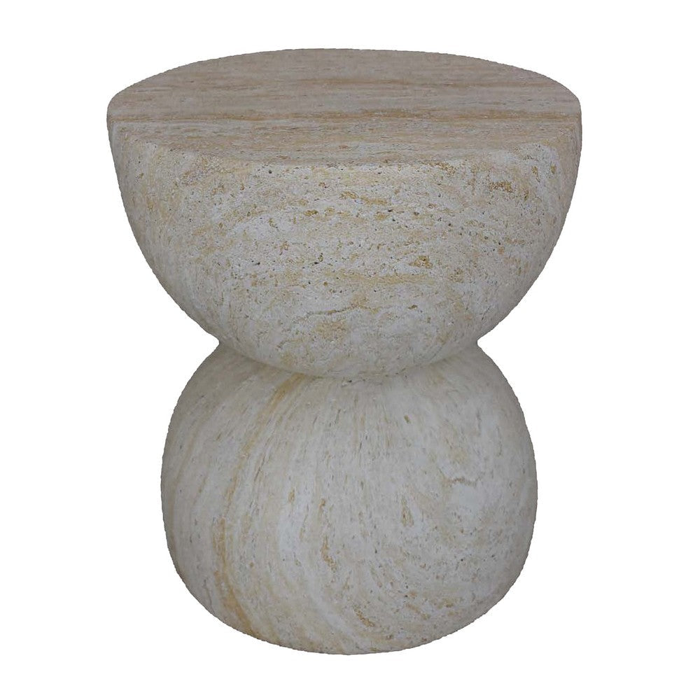 Archi Plant Stand Table Rounded Design Marbled White Resin 18 Inch BM330138