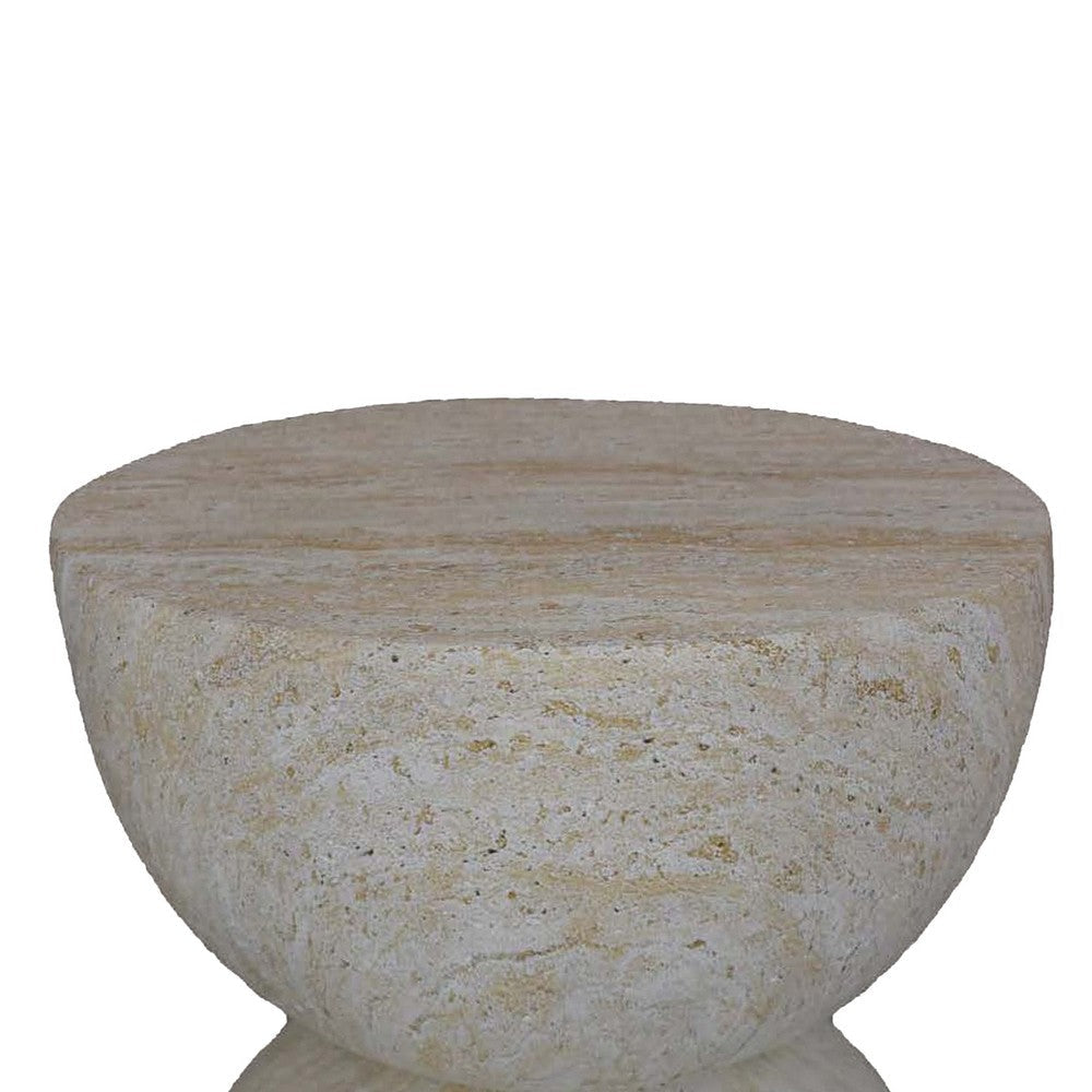 Archi Plant Stand Table Rounded Design Marbled White Resin 18 Inch BM330138