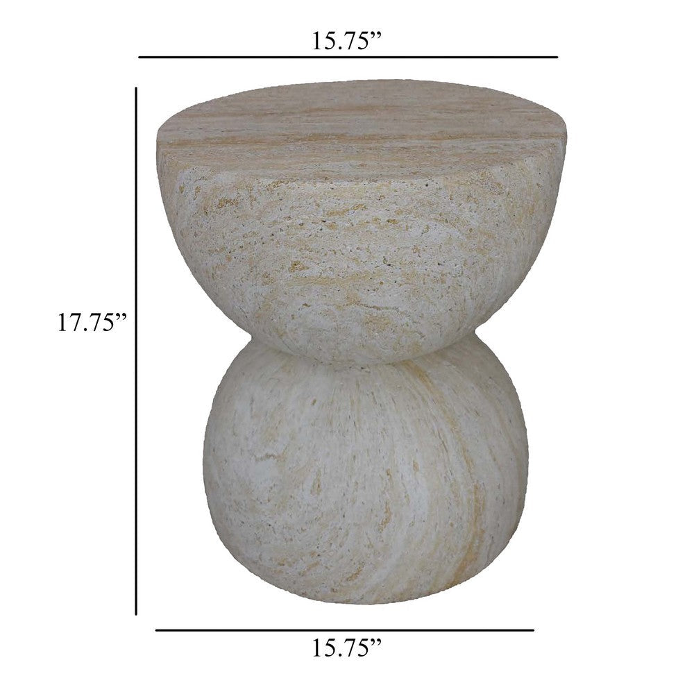 Archi Plant Stand Table Rounded Design Marbled White Resin 18 Inch BM330138