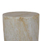 Archi Plant Stand Table, Fluted Surface, Marbled White Resin 18 Inch