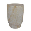 Archi Plant Stand Table, Fluted Surface, Marbled White Resin 18 Inch