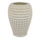Rozie Round Vase with Bubble Texture Design White Ceramic 15 Inch BM330143