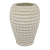 Rozie Round Vase with Bubble Texture Design, White Ceramic 15 Inch