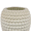 Rozie Round Vase with Bubble Texture Design White Ceramic 15 Inch BM330143