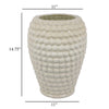 Rozie Round Vase with Bubble Texture Design White Ceramic 15 Inch BM330143