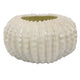 Harry Round Planter with Textured Design Glossy White Ceramic 13 Inch BM330144