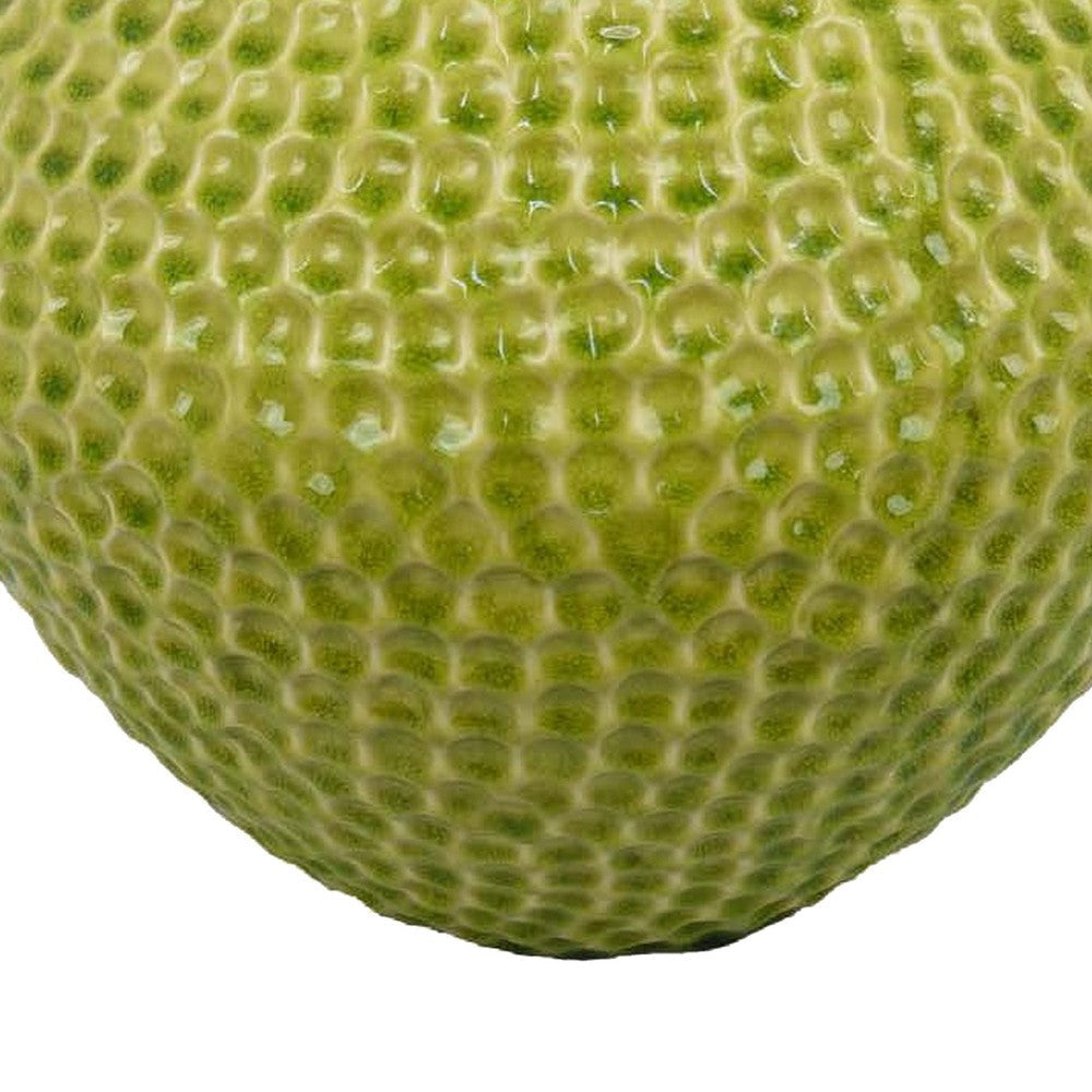 Evans Accent Vase Embossed Textured Surface Green Ceramic 14 Inch