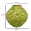 Evans Accent Vase Embossed Textured Surface Green Ceramic 14 Inch