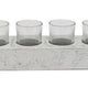 Cabo Accent Vase with 4 Glass Pots Wood Legs Gray Ceramic 15 Inch BM330146