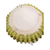 Decorative Planter, Melon Shape, Vertical Ribbed Texture, Green Ceramic