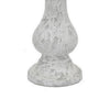 Kris Candle Holder with Hurricane Glass Top White Gray Ceramic 7 Inch