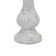 Kris Candle Holder with Hurricane Glass Top White Gray Ceramic 7 Inch