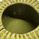 Decorative Planter, Melon Shape, Vertical Ribbed Texture, Green Ceramic