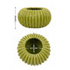 Decorative Planter, Melon Shape, Vertical Ribbed Texture, Green Ceramic