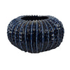 Harry Round Planter Vase Textured Design Blue Ceramic 13 Inch BM330150
