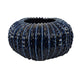 Harry Round Planter Vase Textured Design Blue Ceramic 13 Inch BM330150