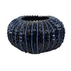 Harry Round Planter Vase, Textured Design, Blue Ceramic 13 Inch