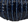 Harry Round Planter Vase Textured Design Blue Ceramic 13 Inch BM330150