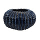 Harry Round Planter Vase, Textured Design, Blue Ceramic 13 Inch