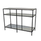 Gwen Plant Stand with 3 Mirrored Shelves Black Metal Frame 40 Inch BM330151