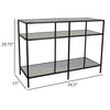 Gwen Plant Stand with 3 Mirrored Shelves Black Metal Frame 40 Inch BM330151