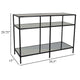 Gwen Plant Stand with 3 Mirrored Shelves Black Metal Frame 40 Inch BM330151