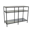 Gwen Plant Stand with 3 Mirrored Shelves, Black Metal Frame 40 Inch