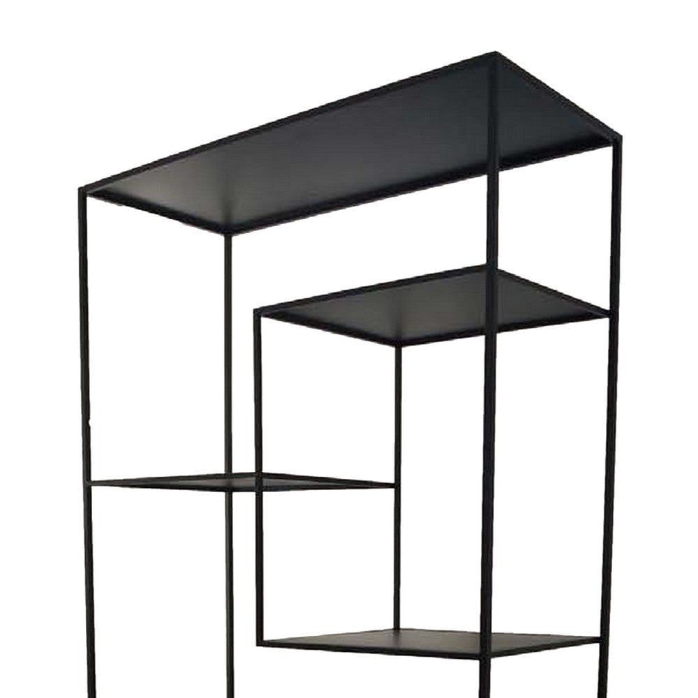 Dean Plant Stand with 8 Shelves and Tiered Design Black Metal 80 Inch BM330152