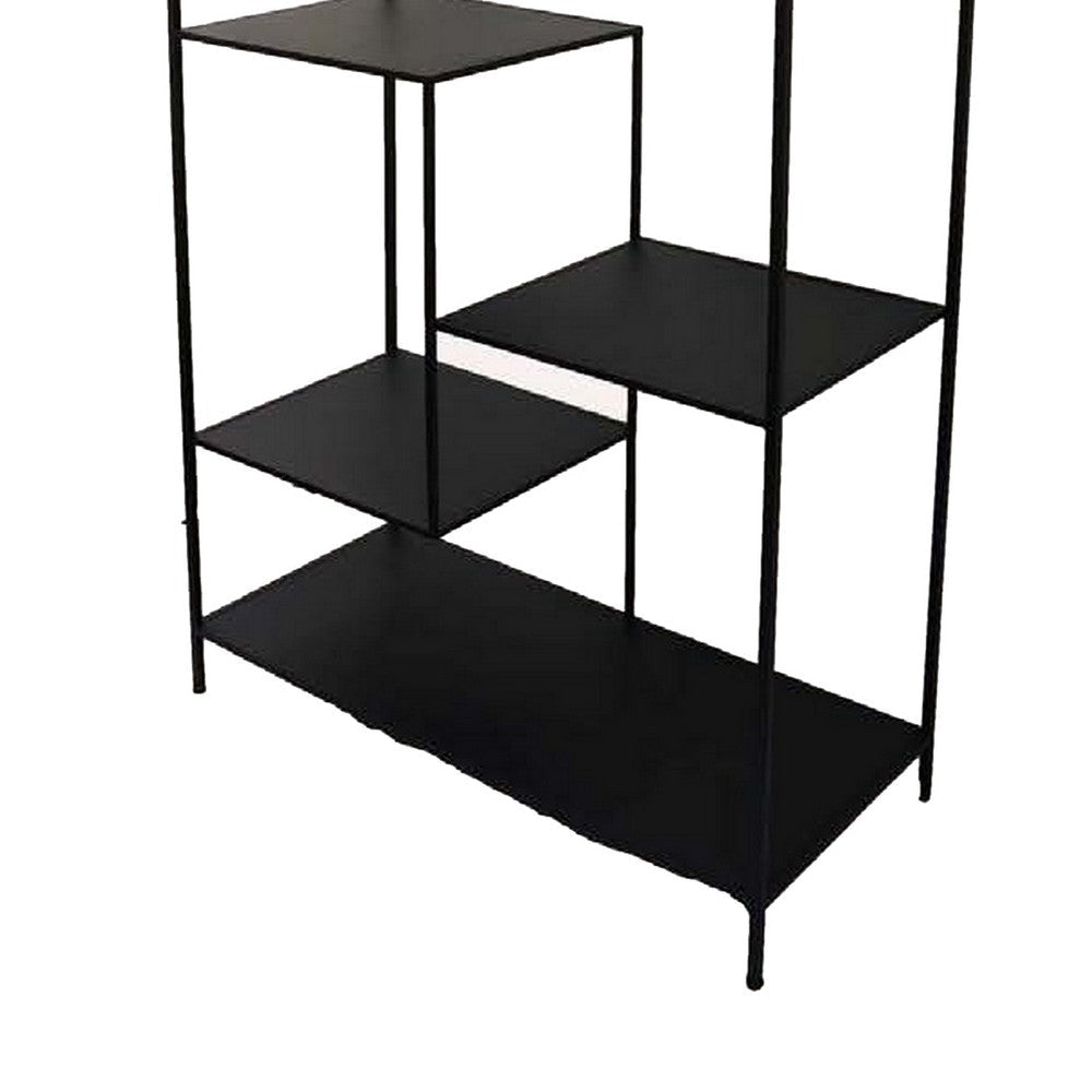 Dean Plant Stand with 8 Shelves and Tiered Design Black Metal 80 Inch BM330152