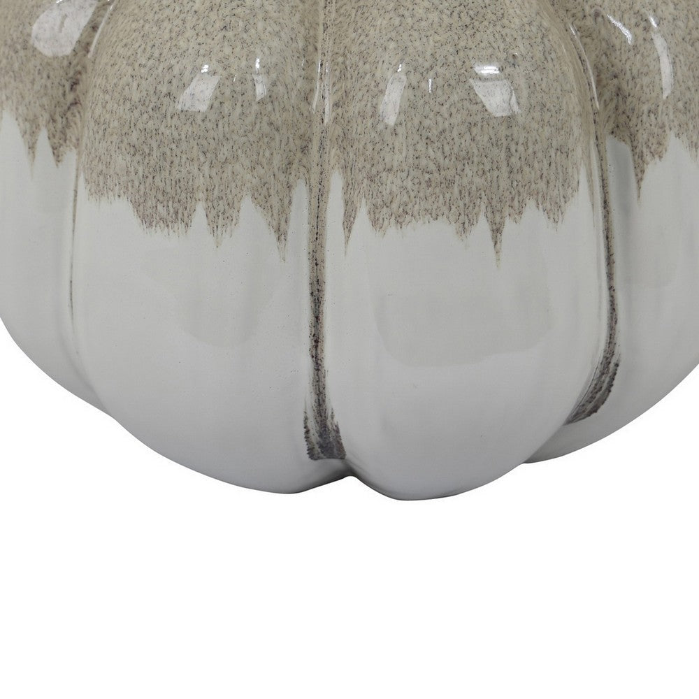 Roxy Rounded Vase with Scalloped Rim Multi Colored Ceramic 11 Inch BM330159