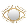 Eric Round Mirror Wall Decor, Eye Shaped Brown Natural Fiber 34 Inch