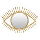 Eric Round Mirror Wall Decor, Eye Shaped Brown Natural Fiber 34 Inch